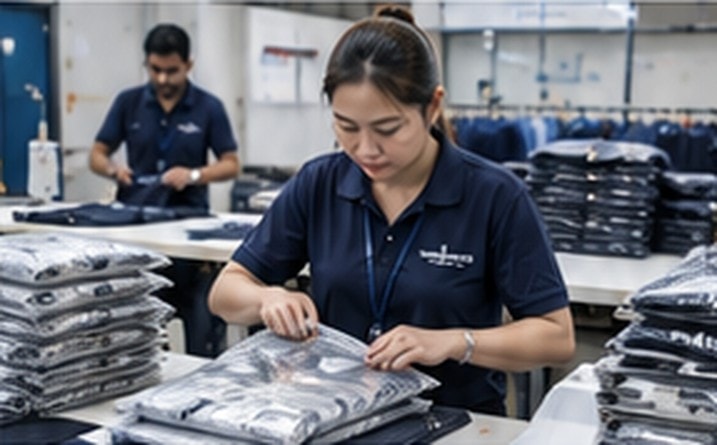 Packaging at the Fashion Weaves Garments manufacturing facility