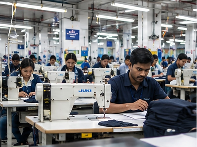 Sewing Production at the Fashion Weaves Garments manufacturing facility